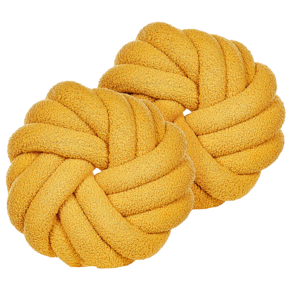 Dekokissen 2er Set AKOLA Bouclé 31 x 31 cm Senfgelb Ohne Muster