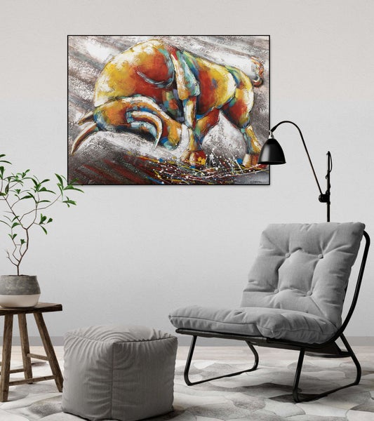 Handgemaltes Gemälde Acrylfarbe 100x75cm Orange