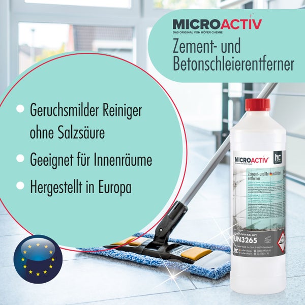 Microactiv Zement- und Betonschleierentferner Reiniger mit Europäische Union Zeichen