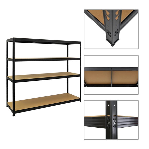 PROREGAL Mega Deal 2x Schwerlastregal Giant Elephant HxBxT 160 x 180 x 60cm Fachlast 200kg Schwarz
