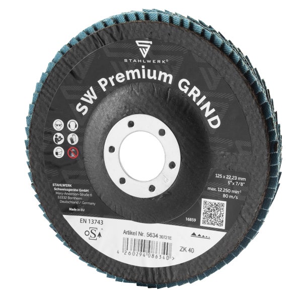 PREMIUM GRIND P40 Fächer- und Lamellenschleifscheibe Ø125 mm
