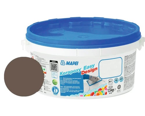 Mapei Kerapoxy Easy Design Fugenmörtel in einem Eimer mit Farbbeispiel