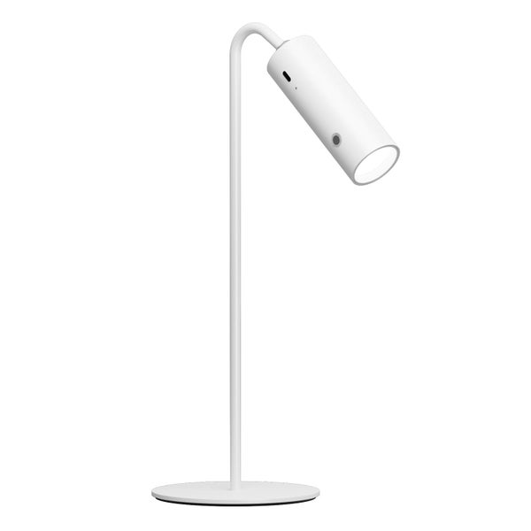 EMKE Magnetische LED Schreibtischlampe 5-in-1 Weiß Ø120×H330 mm Touchsteuerung, 3 Farbtemperaturen, Stufenlos dimmbar, USB-C Aufladung, Mobil, für Büro, Nachttisch & Wandmontage