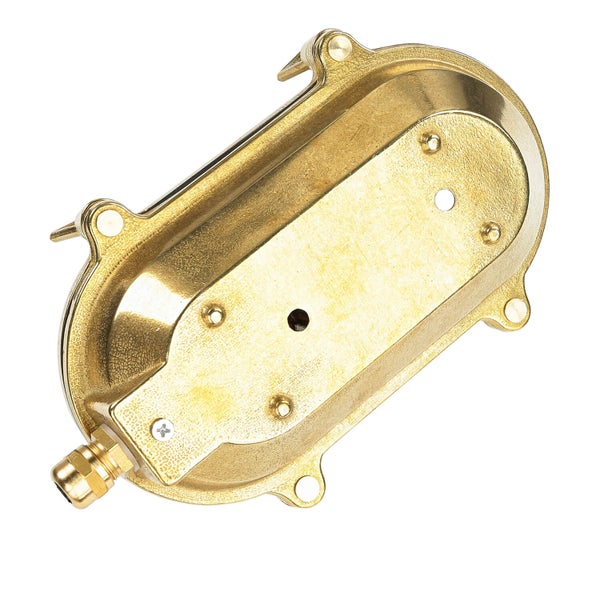 Ovale Schiffslampe aus Messing