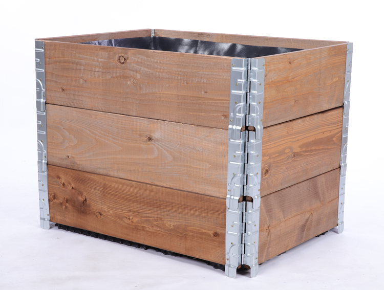 Hochbeetkisten GuardBox HxBxT 60x80x60 cm 3 Ebeneninkl. Luftpolsterfolie Braun