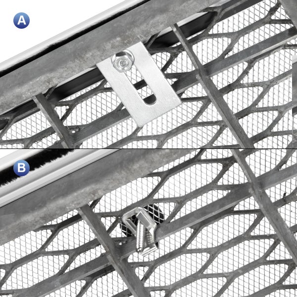 ECD Germany 2er Set Alu Lichtschachtabdeckung 60 x 115 cm Aluminium Gitter für Lichtschächte Kellerschachtabdeckung Kellerschacht Abdeckung Gitterrostabdeckung Gitterrost Schutzgitter Insektenschutz