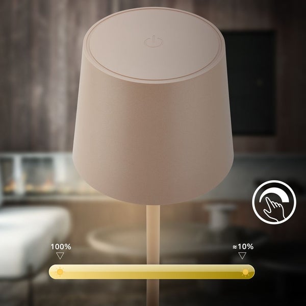 LED Tischlampe Akku LED Tischleuchte Dimmbar Kabellos Touch Aussen/Innen