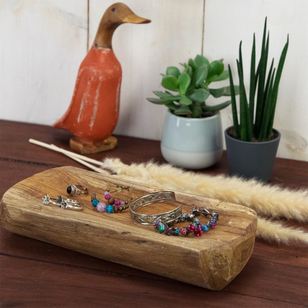Deko Schale Pari 28x15x5cm, kleine Obstschale aus Holz, handgefertigt naturfarben