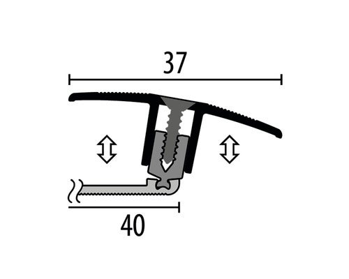 Übergangsprofil Flex 888 Alu eloxiert silber 270 cm