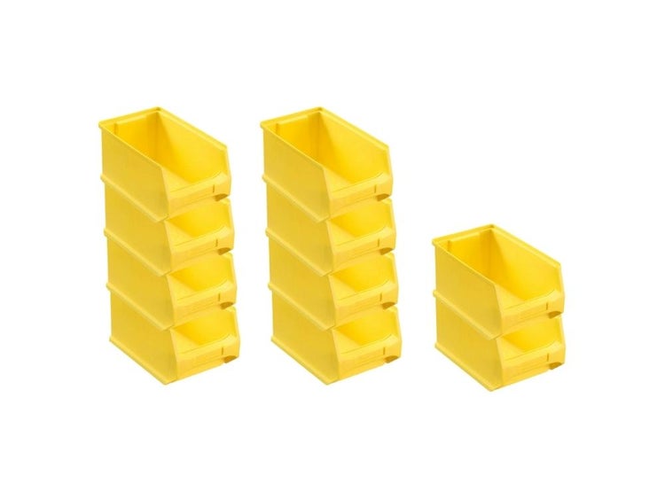 PROREGAL SparSet 10 x Gelbe Sichtlagerbox 3.0 HxBxT 12,5 x 14,5 x 23,5 cm 2,8 Liter Sichtlagerbehälter Sichtlagerkasten