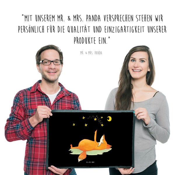 Mr. & Mrs. Panda 50 x 75 cm Fußmatte Fuchs Sterne - Schwarz