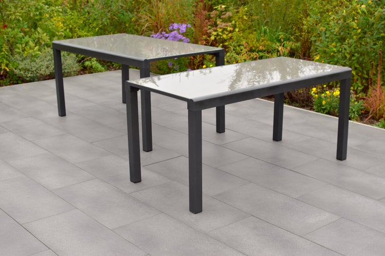 Trivero Gartenmöbelset 11tlg., Klappsessel, Flex Ausziehtisch 160 (320) x 90 cm