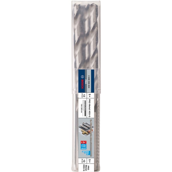 Bosch PRO Metal HSS-G Spiralbohrer 12 x 134 x 205 mm - 2608596834