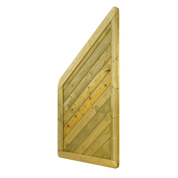 Holzzaun-Element mit diagonaler Anordnung der Bretter