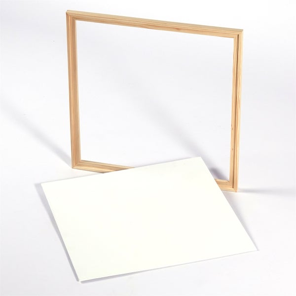 Malgrund + Rahmen 2er Set 60x50 cm (LxB) Schattenfuge, malfertige Panels