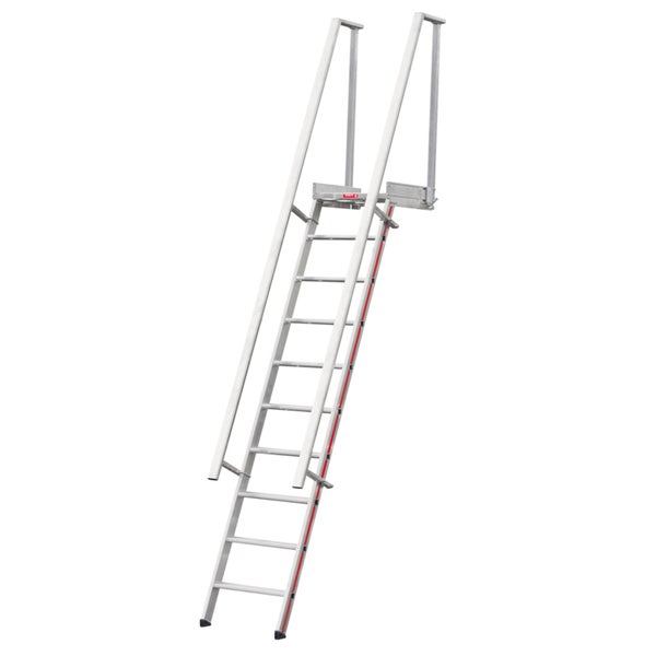 Einschubtreppe aus Aluminium mit Handlauf