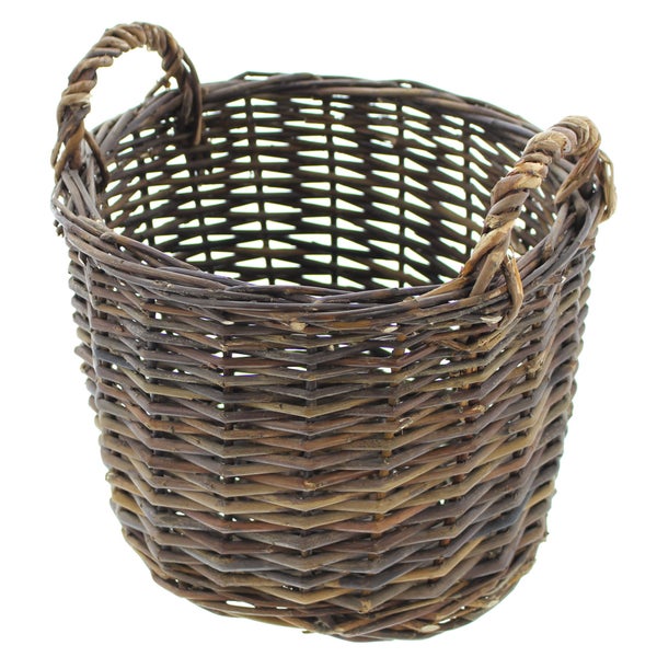 FRANK FLECHTWAREN | Füllkorb Rustikal, klein, WEIDE, Ø 27 x 19 cm