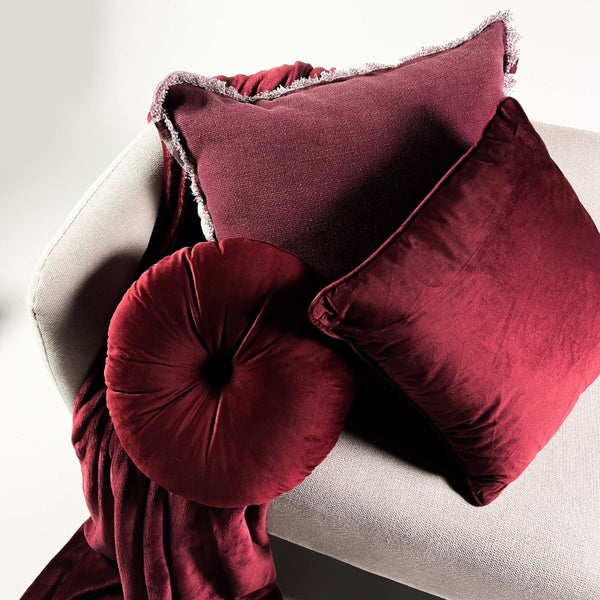 OLLY - Dekokissen Samt Merlot 40 cm