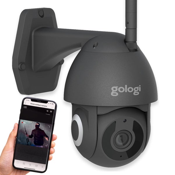 Gologi Superior Außenkamera - Außenkamera mit Nachtsicht - Sicherheitskamera mit Kabel - Sicherheitskamera - 3MP - Mit Wifi und App - Schwarz