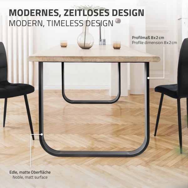 ML-Design 2 Stück Tischbeine 80xH72cm, Tischkufen O-Form, aus Stahl pulverbeschichtet, Schwarz, Industriedesign, Kufengestell für Esstisch/Schreibtisch, Tischgestell, Metall Möbelfüße für DIY-Projekte