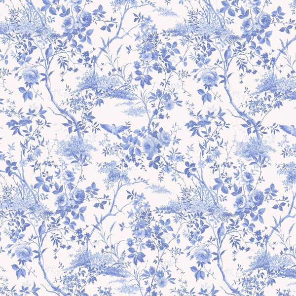 Tapete mit Blumen-, Vogel- und Pflanzenmuster