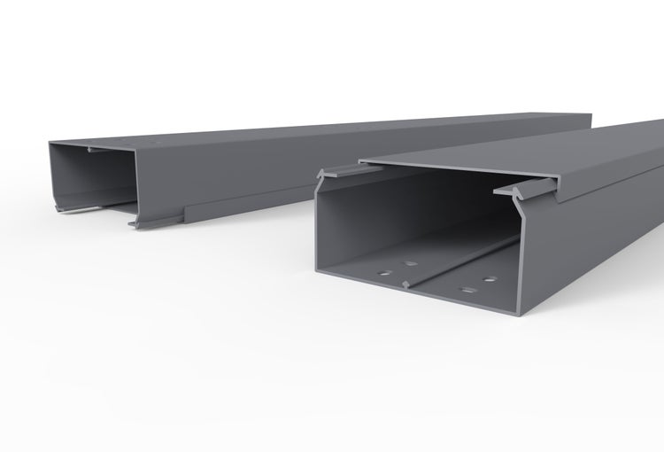 CILSON WDK12060G Art.-Nr. 6800500 Kabelkanal 120 x 60 mm x 2.000 mm - Kanaloberteil und -unterteil mit Bodenlochung, grau RAL7035
