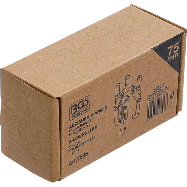 Verpackung des BGS technic 3-armigen Abziehers mit 75 mm Größe