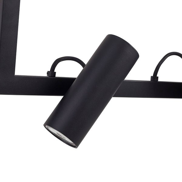 Schwarze LED-Deckenleuchte mit verstellbarem Spot