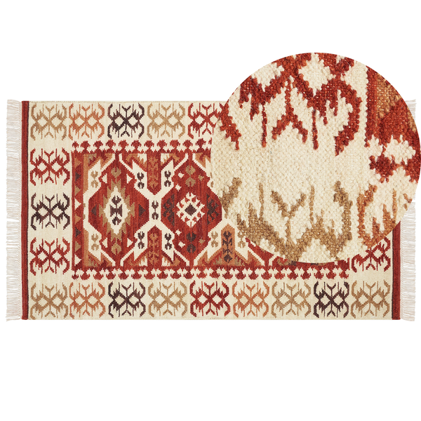 Teppich VOSKEVAZ Bunt 80 x 150 cm Wolle Kelim