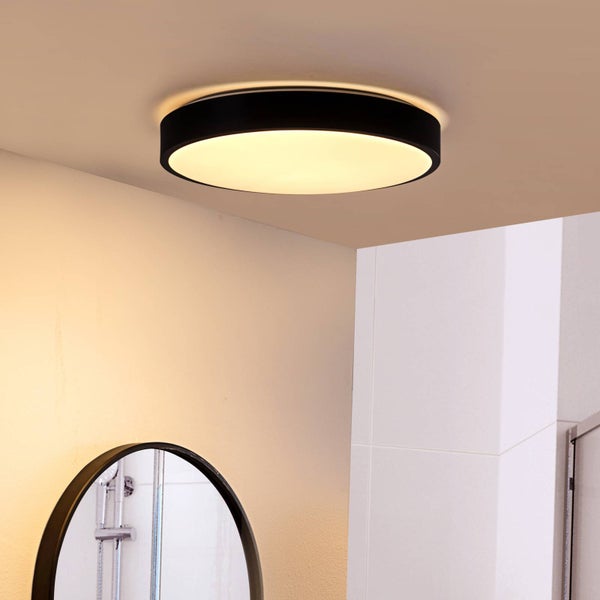 Lindby LED Deckenleuchte Medon (Modern) in Schwarz aus Metall (1 flammig, ) - Lampe Deckenlampe Badezimmerleuchte