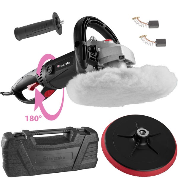 6-teiliges Poliermaschinen-Set tectake  inklusive 2 Ersatzkohlen und Transportkoffer 1500 W schwarz