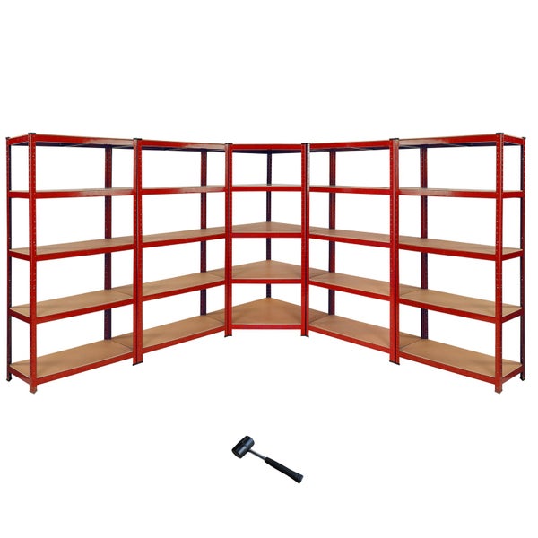 Z-Rax 4x Lagerregale & 1x Eckregal 90cm im Set - Rot