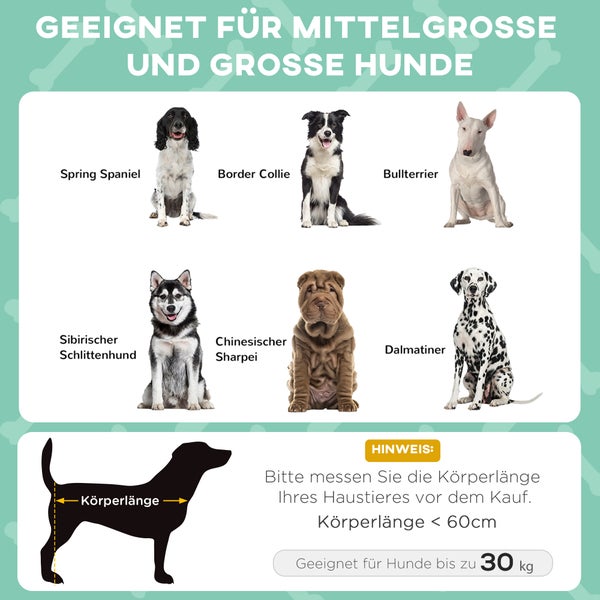 PawHut Erhöhtes Hundebett mit Baldachin, Haustierbett, Outdoor Hundeliege mit Dach, Atmungsaktiv, für große Hunde Hellgrau Oxford 91 x 76 x 89 cm