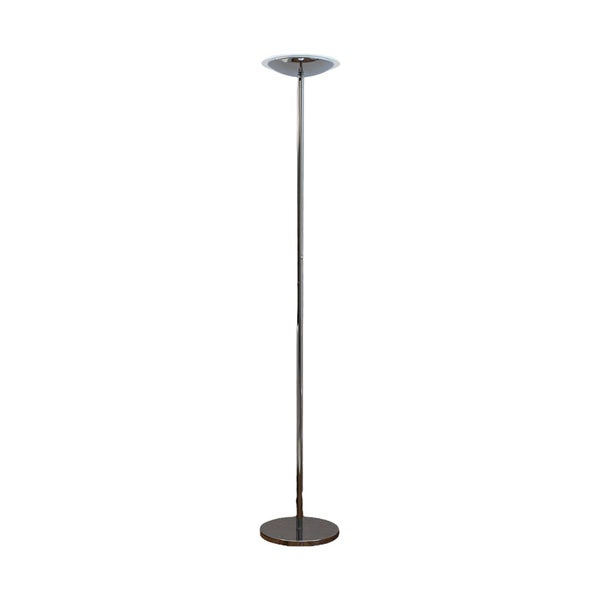 Lindby Stehlampe, Deckenfluter dimmbar Metall chrom Standleuchte 45° neigbarer Leuchtkopf Standlampe Lampe Wohnzimmer Schlafzimmerlampe Stehleuchte