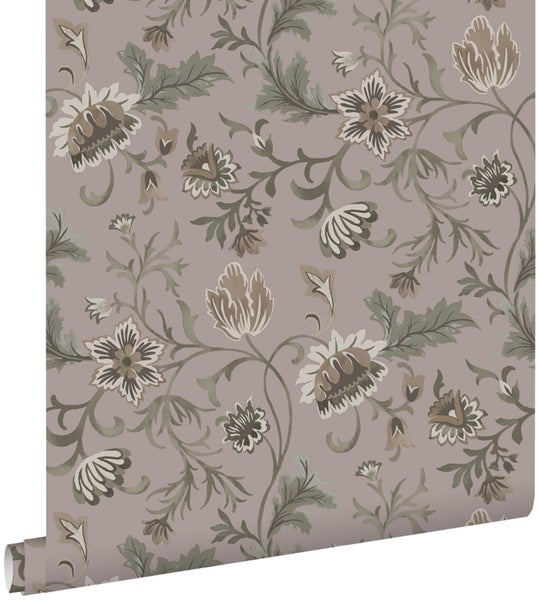 ESTAhome Tapete Blumenmuster Altrosa - 50 x 900 cm - 139414