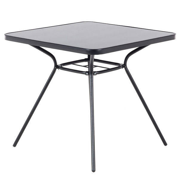 Outdoor Bistrotisch LIVO 80 cm 80 cm Glas Schwarz