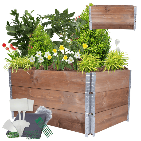 Hochbeetkisten GrowBox HxBxT 60x120x80 cm 3 Ebenen Holz Braun