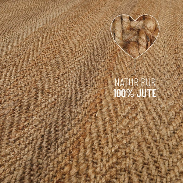Dhurry Jute-Teppich – handgewebt, schwer, strukturiert 80x150 cm