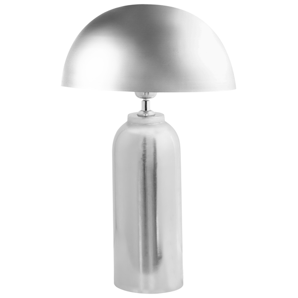 Tischleuchte aus Metall mit halbkugelförmigem Schirm