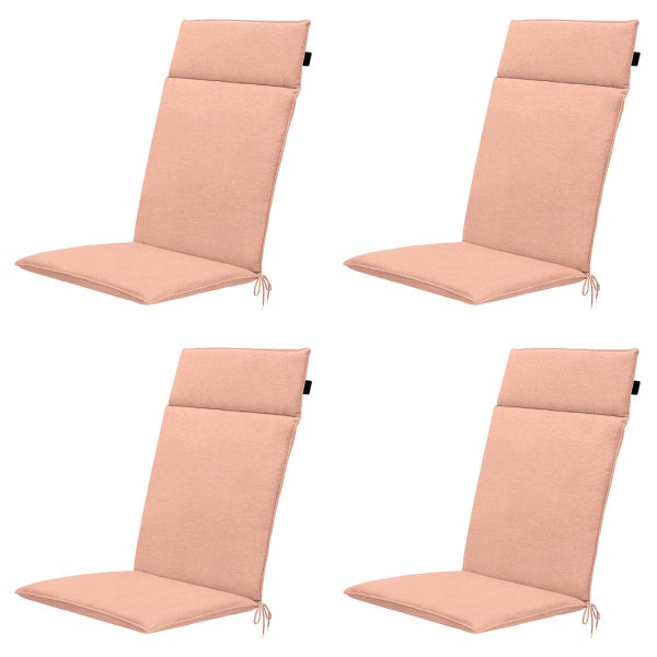 Hochlehnerauflage Naples Lachs - Ca. 120x50 cm - 4er-Set
