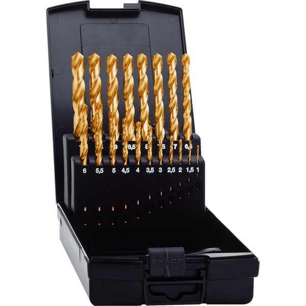 Bohrer-Set mit verschiedenen Größen in schwarzer Box