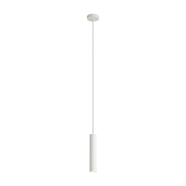 Moderne zylindrische Pendelleuchte mit schlankem Design und Deckenbefestigung zur gezielten Beleuchtung.
