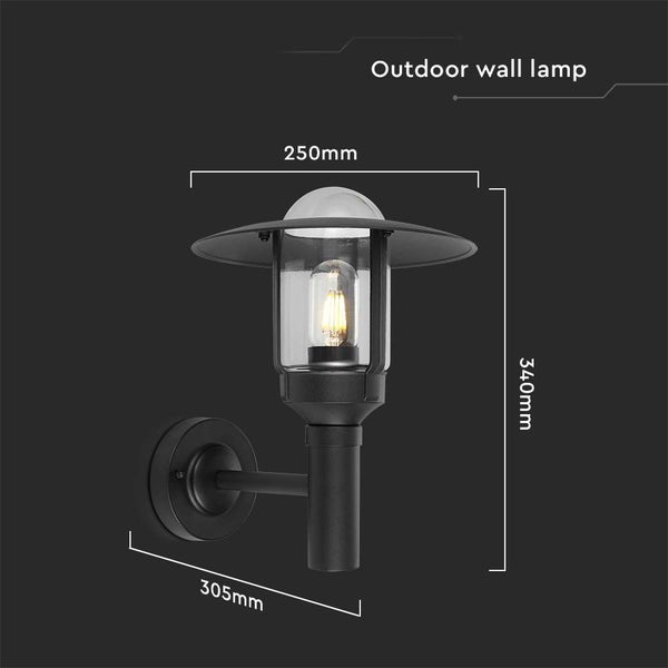 Abbildung einer Außenwandleuchte mit Abmessungen.