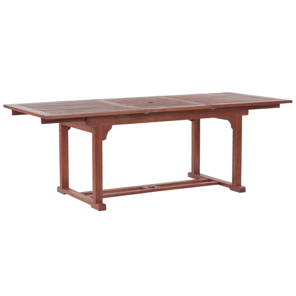 Ausziehbarer Gartentisch TOSCANA 160/220 cm 90 cm Akazienholz Dunkelbraun