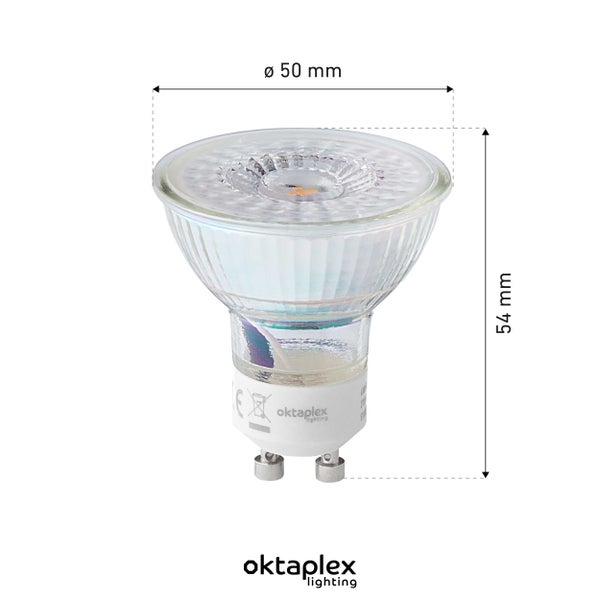 Oktaplex Lux GU10 6er Set LED Leuchtmittel 2700K Warmweiß 450lm 2,5W