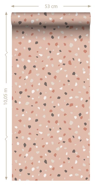 Tapetenrolle mit Terrazzo-Muster, 53 cm breit und 10,05 m lang