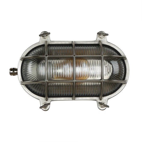 Ovale Wandleuchte mit Schutzgitter