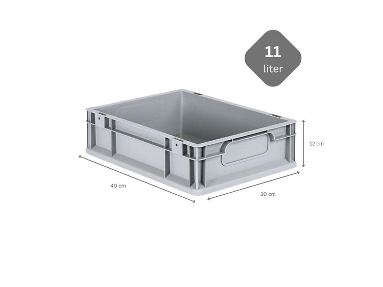 PROREGAL Eurobox Nextgen Economy Griffe Geschlossen HxBxT 12 x 30 x 40 cm 11 Liter Eurobehälter Transportbox Transportbehälter Stapelbehälter