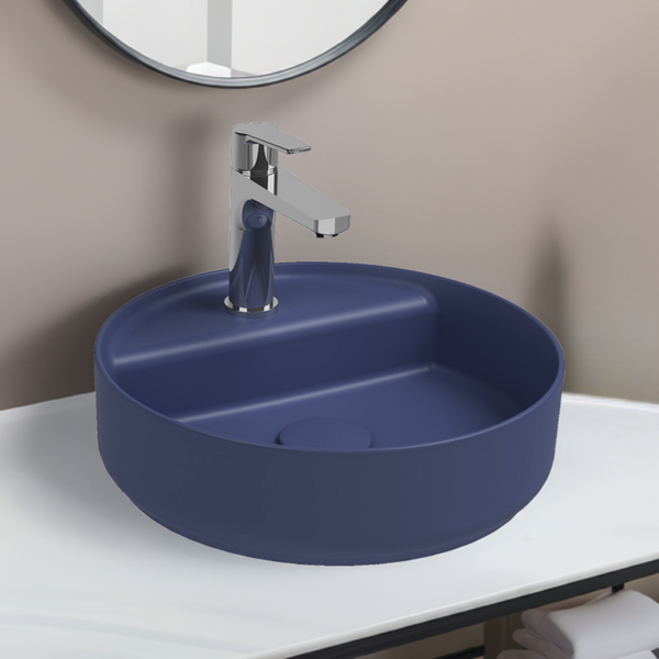 Isvea Waschbecken Rund Aufsatzwaschbecken Badezimmer Blau