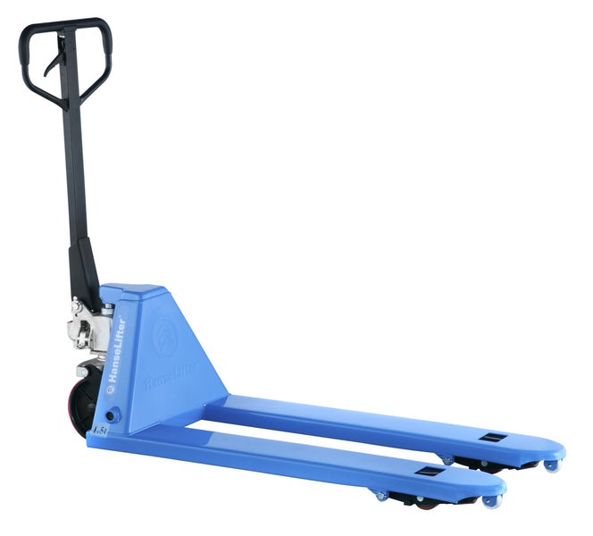 Blauer Gabelhubwagen